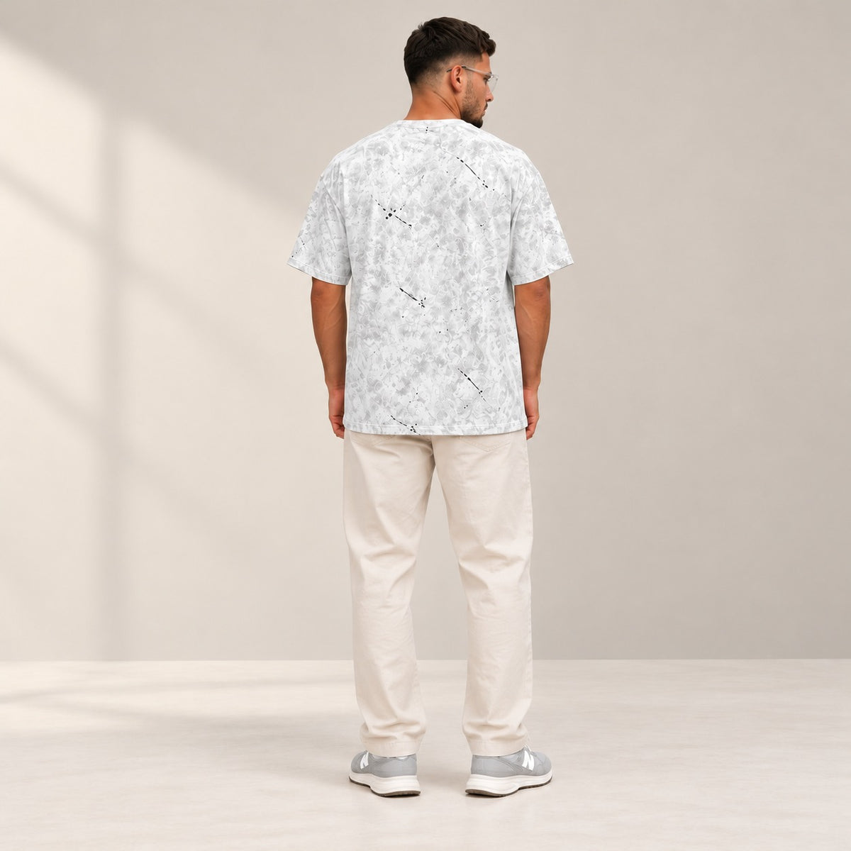 Marble Print Oversized Men's T-Shirt