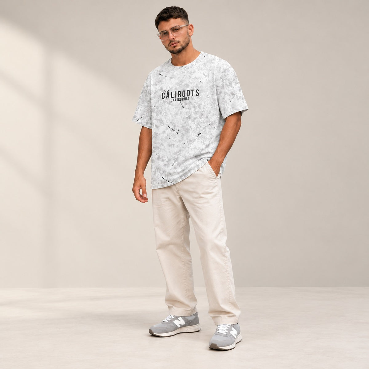 Marble Print Oversized Men's T-Shirt