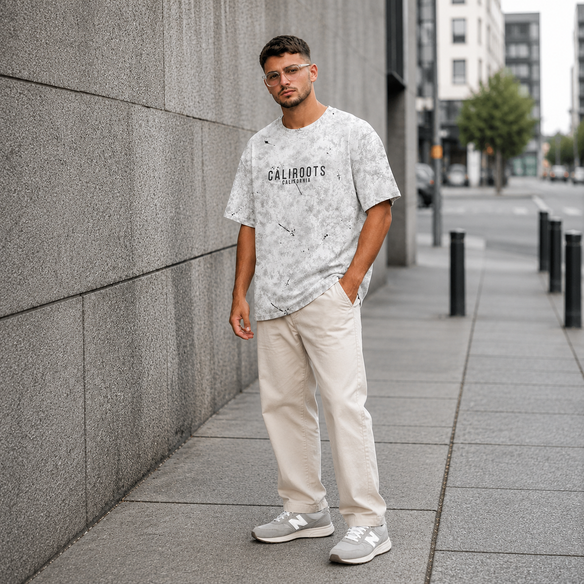 Marble Print Oversized Men's T-Shirt