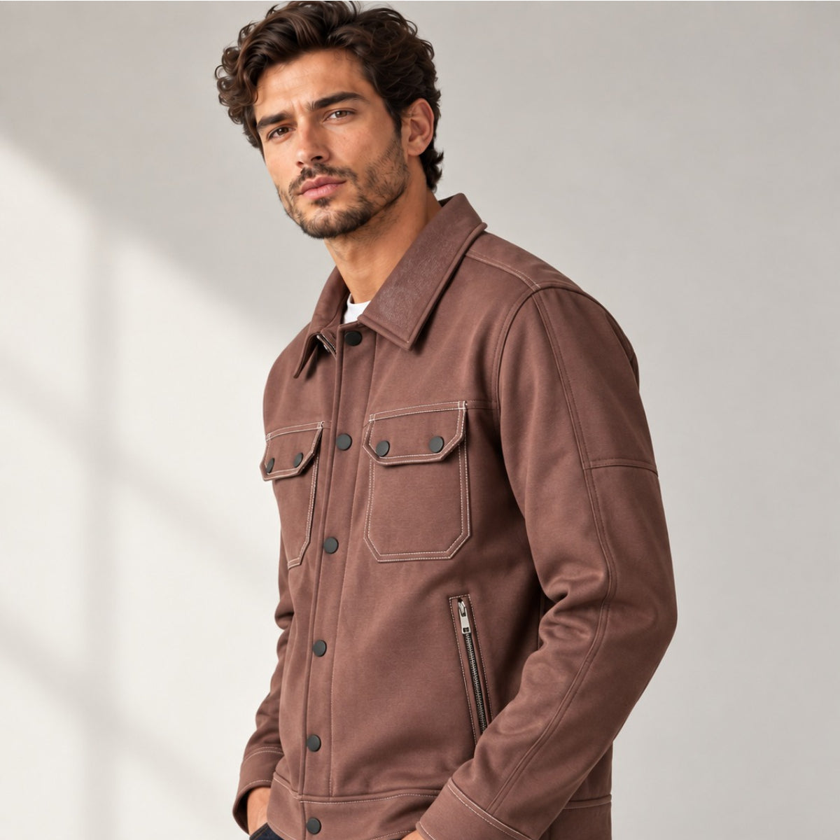 Men’s Utility Collar Button Shacket
