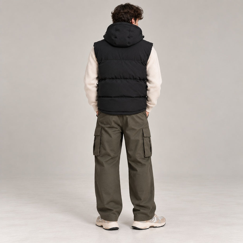 Reversible Hooded Puffer Sleeveless Jacket