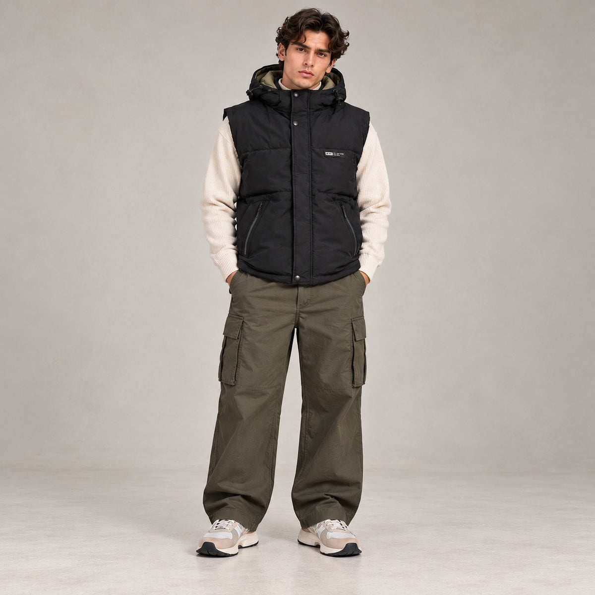 Reversible Hooded Puffer Sleeveless Jacket