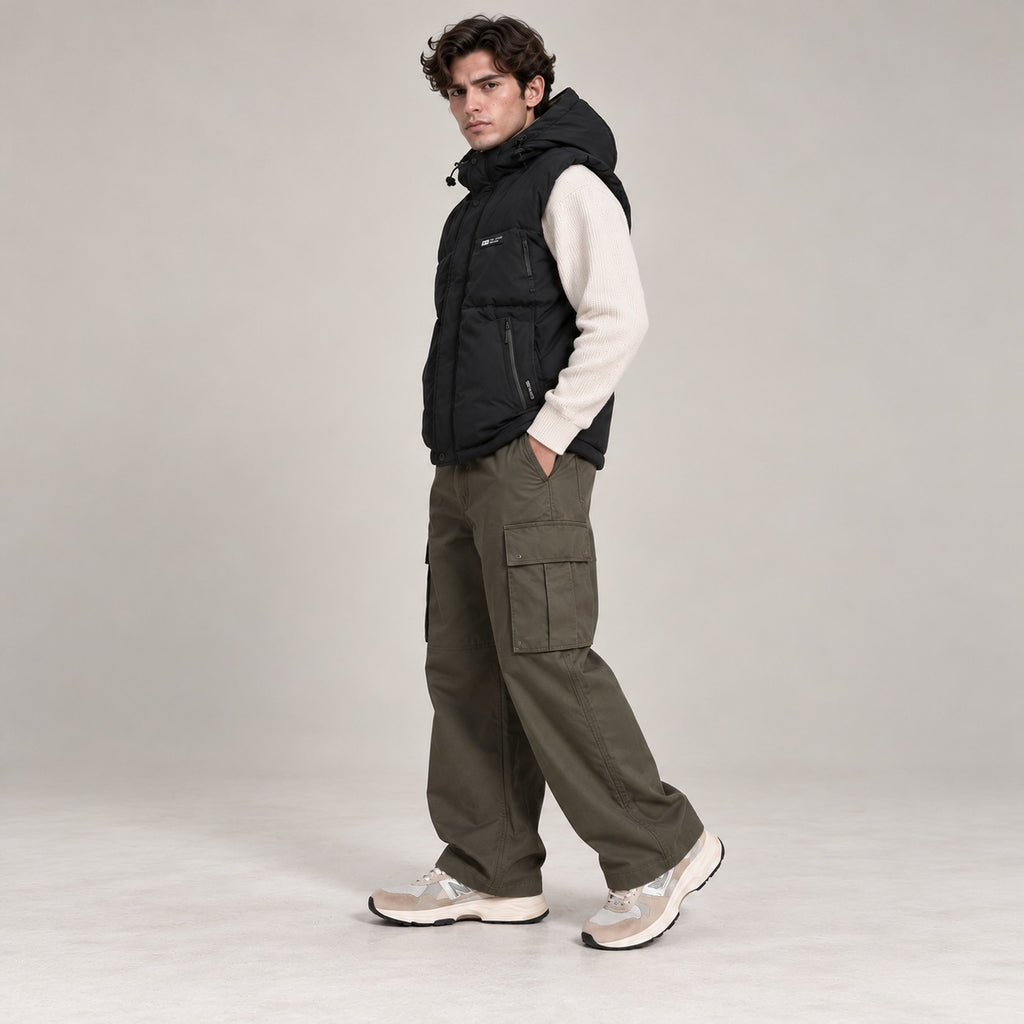 Reversible Hooded Puffer Sleeveless Jacket