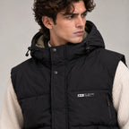 Reversible Hooded Puffer Sleeveless Jacket