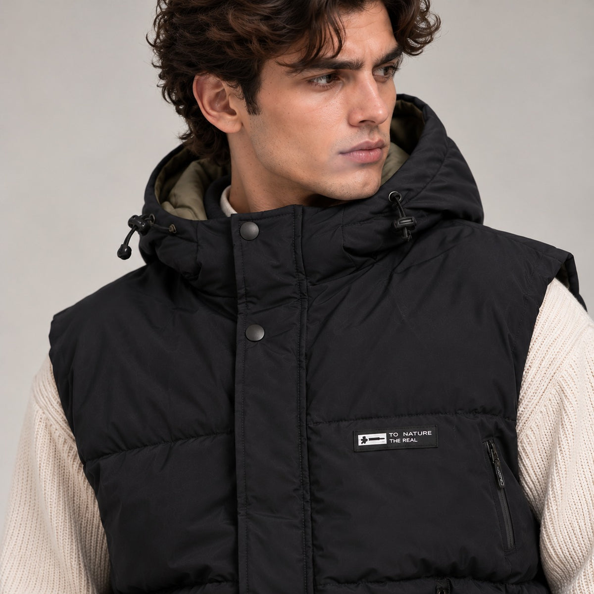 Reversible Hooded Puffer Sleeveless Jacket