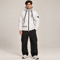 White Hooded Jacket with Black Zippers