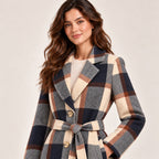 Women Long Length Tweed Coat
