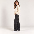 Women's Round Plain White Sweater