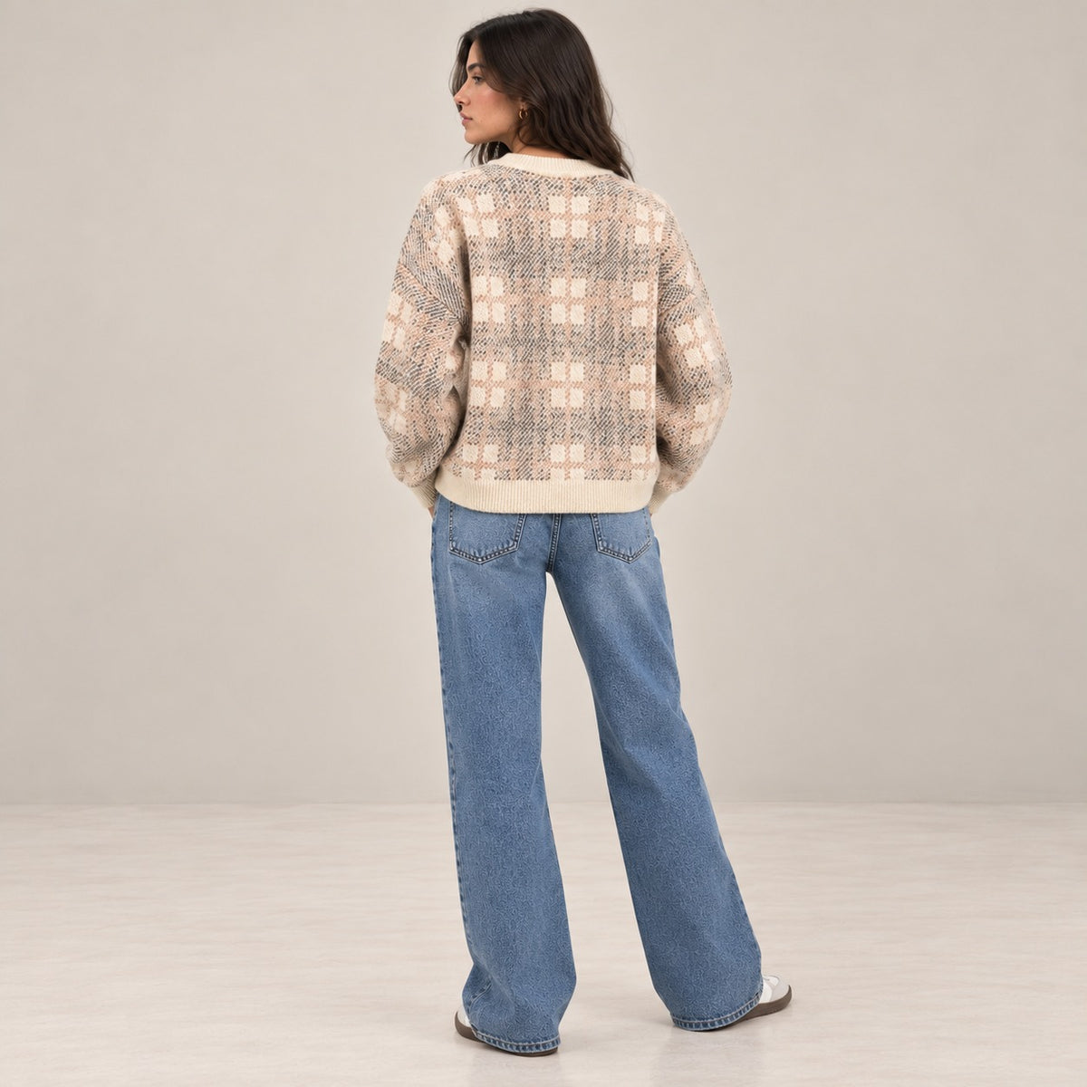 Women's Round Printed Design Sweater