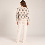 Women's Round Printed Leaf Sweater