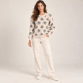 Women's Round Printed Leaf Sweater