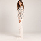 Women's Round Printed Leaf Sweater