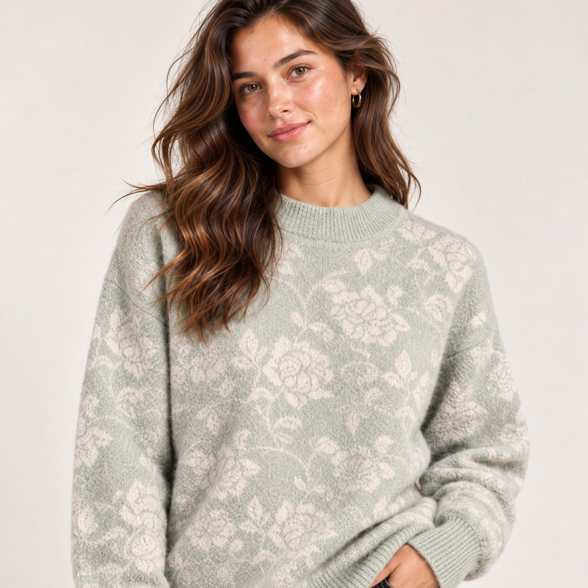 Women's Round Printed Sweater