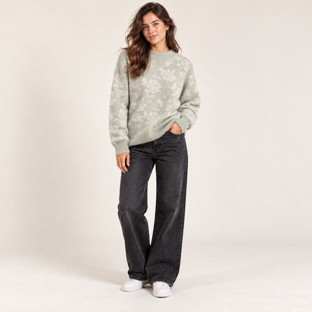 Women's Round Printed Sweater
