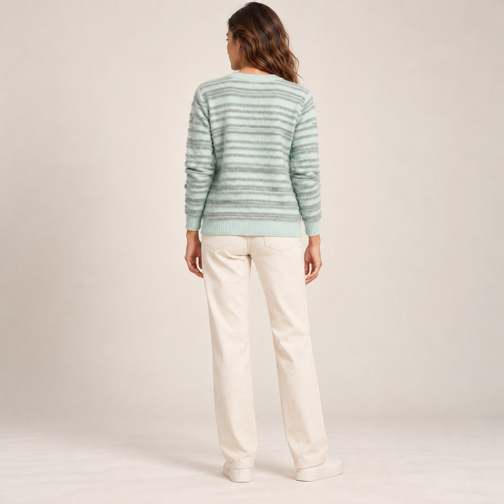 Women's V-Neck Striped Sweater