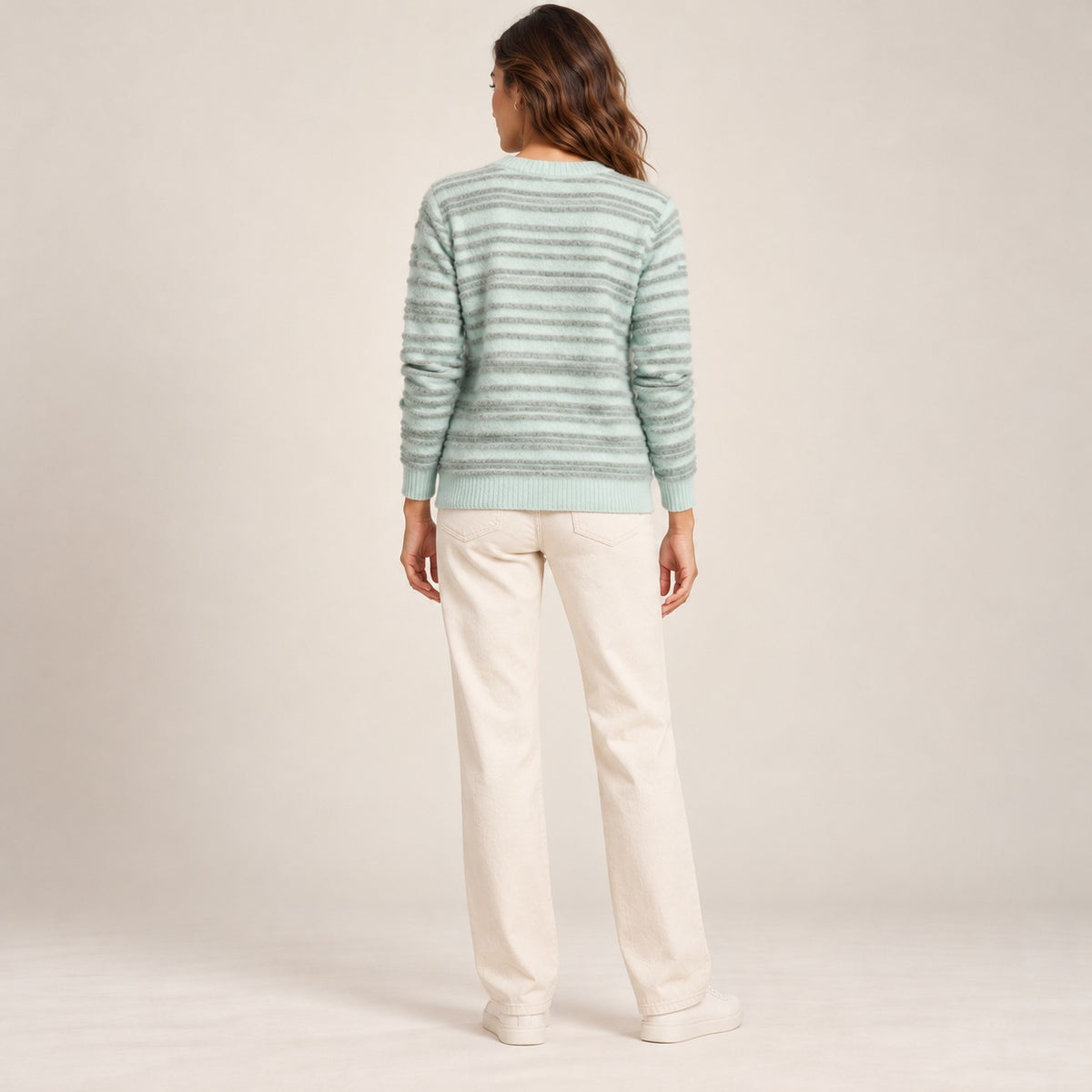 Women's V-Neck Striped Sweater