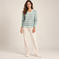 Women's V-Neck Striped Sweater