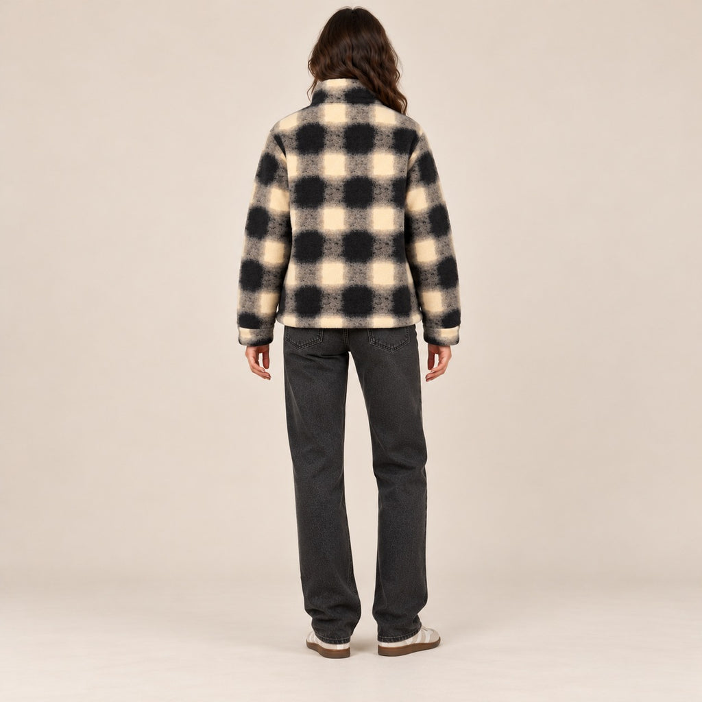 Women's Zipper Check Shacket