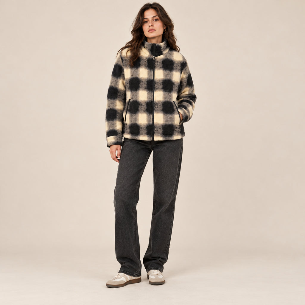 Women's Zipper Check Shacket
