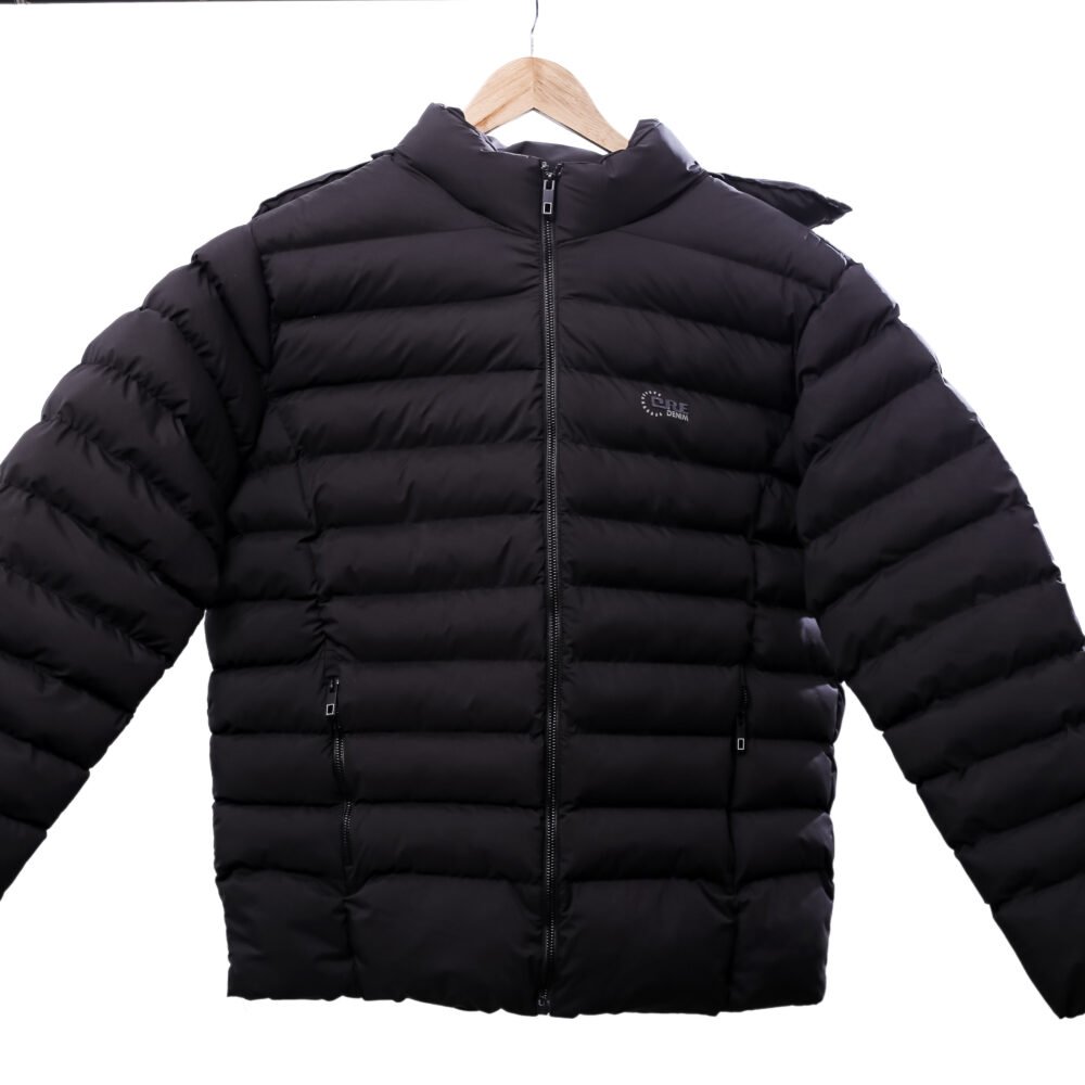 Men's Jacket Puffer Hood Black MJ-2418